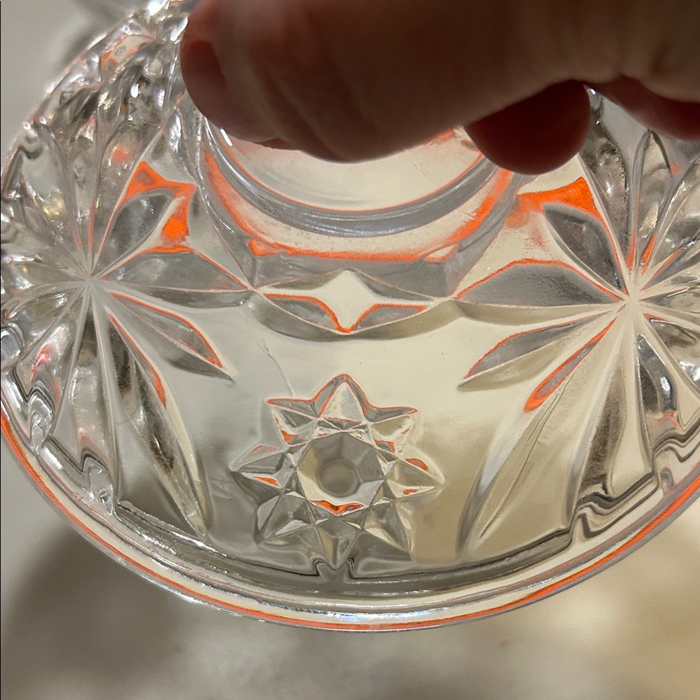 Vgt Anchor Hocking “Star of David” covered Candy Dish - Picture 3 of 6